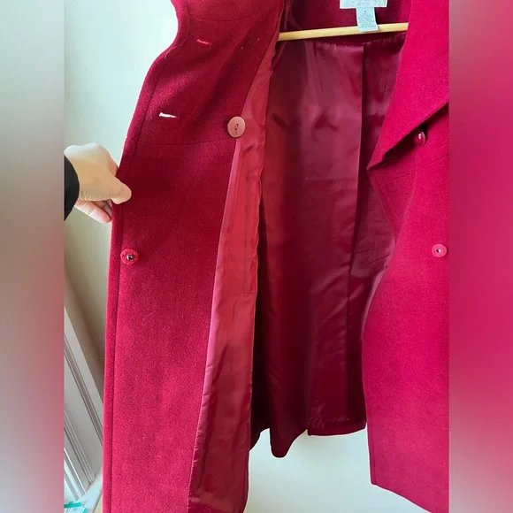 ORVIS Red Double Breasted Swing Coat‎ Wool Blend Vintage Luxury Feminine Cozy 8